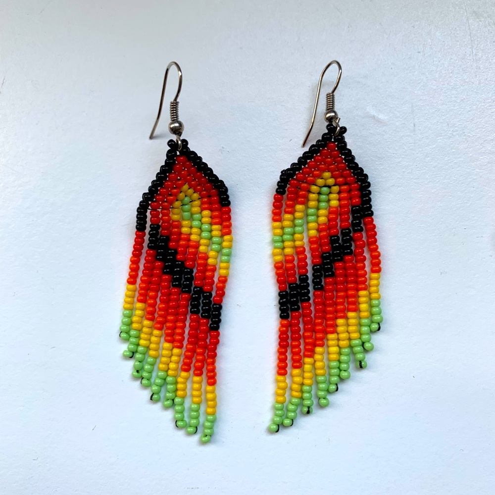 Boho tribal beaded earrings